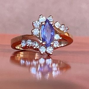Vintage 14K Tanzanite and Diamond Ring ✨